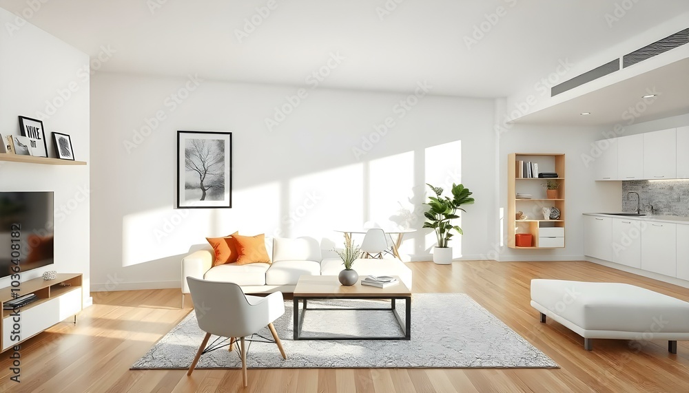 Poster frame mock up in modern home living room interior with white sofa and coffee table with decor, 3d render Poster frame mock up in modern home living room interior with white sofa and coffee table with decor, 3d render