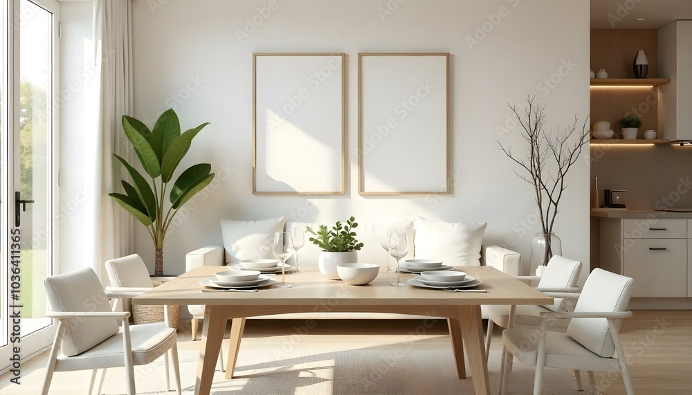 Poster frame mock up in modern home living room interior with white sofa and coffee table with decor, 3d render Poster frame mock up in modern home living room interior with white sofa and coffee table with decor, 3d render