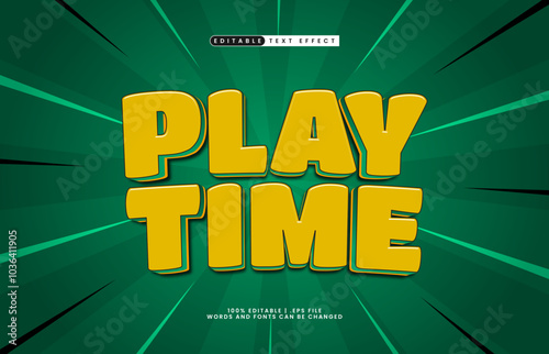 play time editable text effect with a kids and game text style