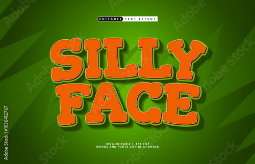 silly face editable text effect with a kids and play text style
