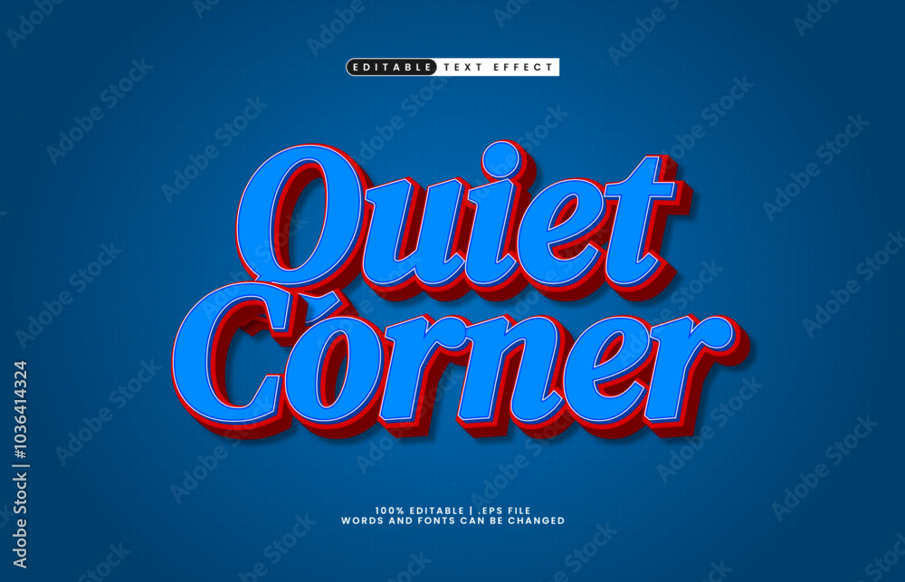 quiet corner editable text effect with a work and office text style quiet corner editable text effect with a work and office text style