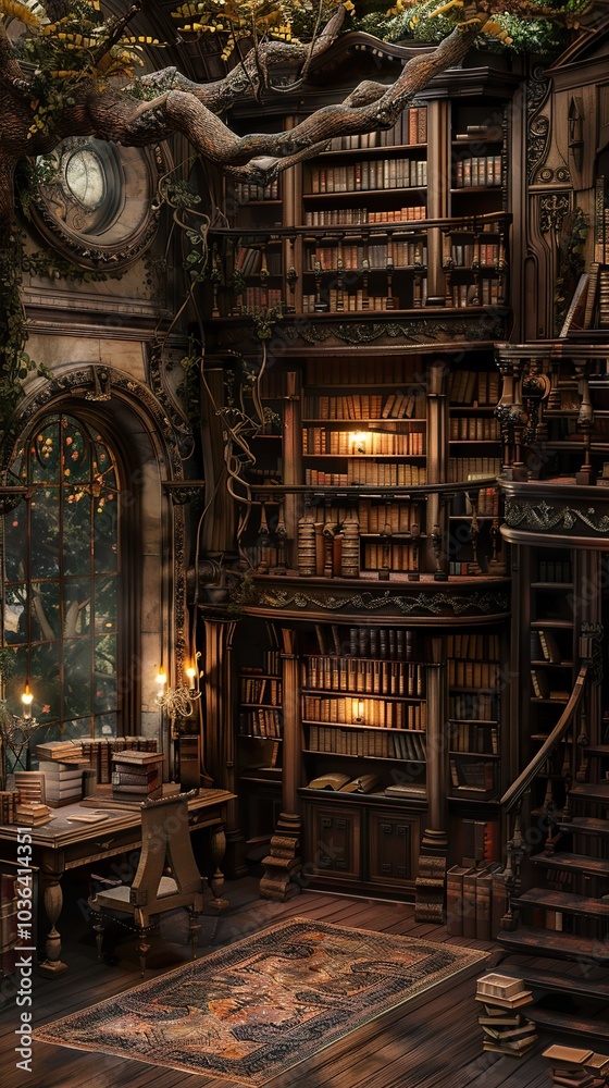 Enchanted Library: A Timeless Sanctuary of Knowledge and Imagination