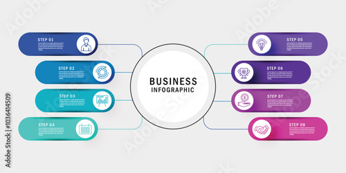 Business circle timeline infographic icons designed for abstract background template
