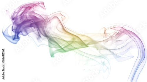 Dense multicolored smoke of red, purple and pink colors on a black isolated background. Background of smoke