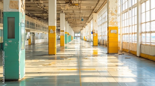Desolate Beauty Sunlight in Abandoned Factory