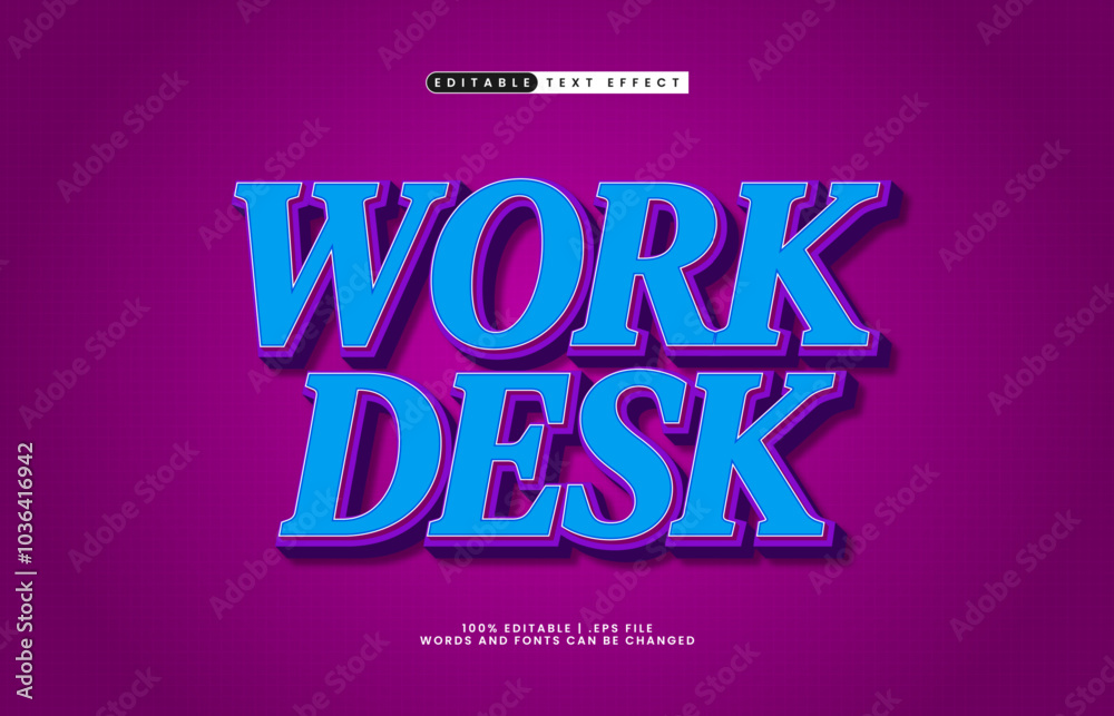 work desk editable text effect with a work and office text style work desk editable text effect with a work and office text style