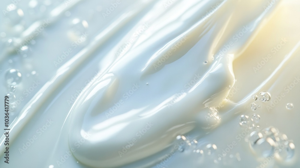 A close-up of suncream being squeezed out of a tube onto a white background, with a smooth and creamy texture prominently displayed.