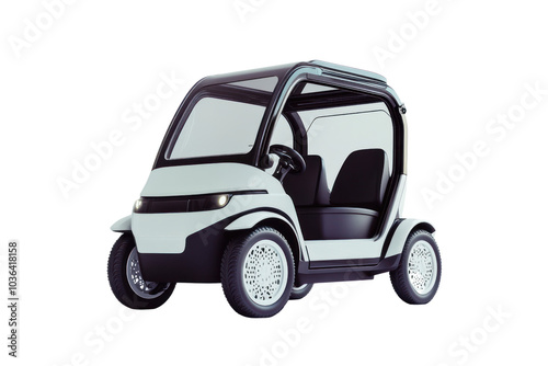 Electric vehicle in shared mobility service isolated on transparent and white background.PNG image 