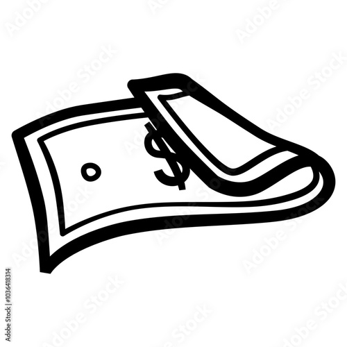 Single dollar bill icon representing basic currency or financial value