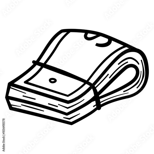 Wrapped cash icon representing banknotes and financial transactions