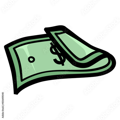 Single dollar bill icon representing basic currency or financial value