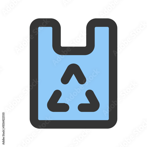 Recycled Plastic Bag outline fill icon