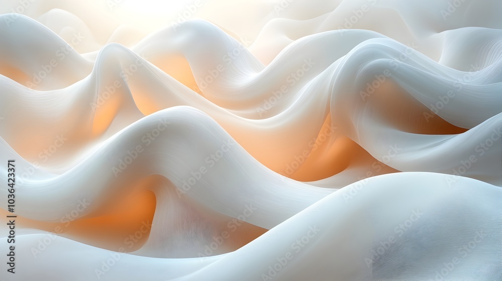Obraz premium Serene Fluid Waves of Light and Color in Smooth Abstract Composition