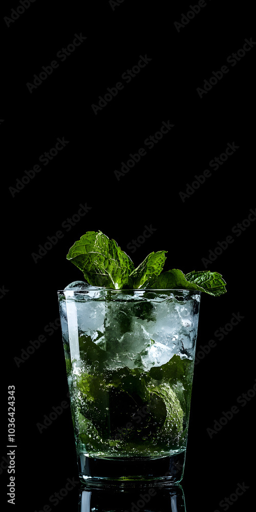 Mojito de menta com guarnição de limão Mojito de menta com guarnição de limão