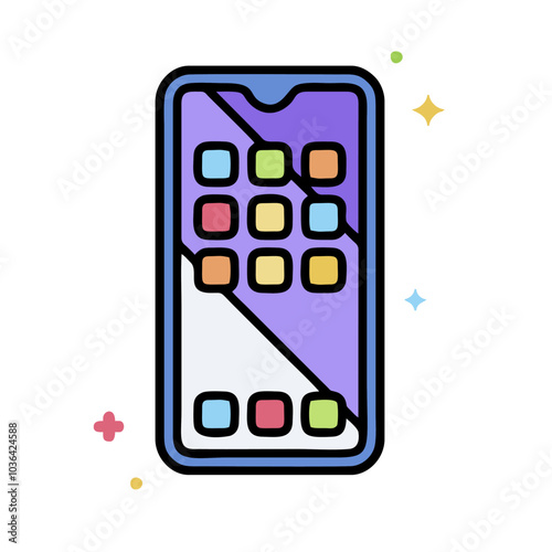 mobile phone with icons