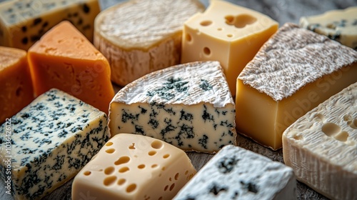 Assorted Cheeses on a Wooden Surface