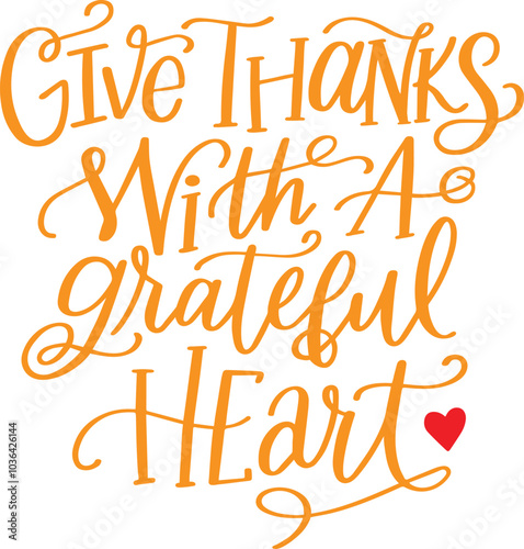 Vector Hand lettering Thanksgiving Quote