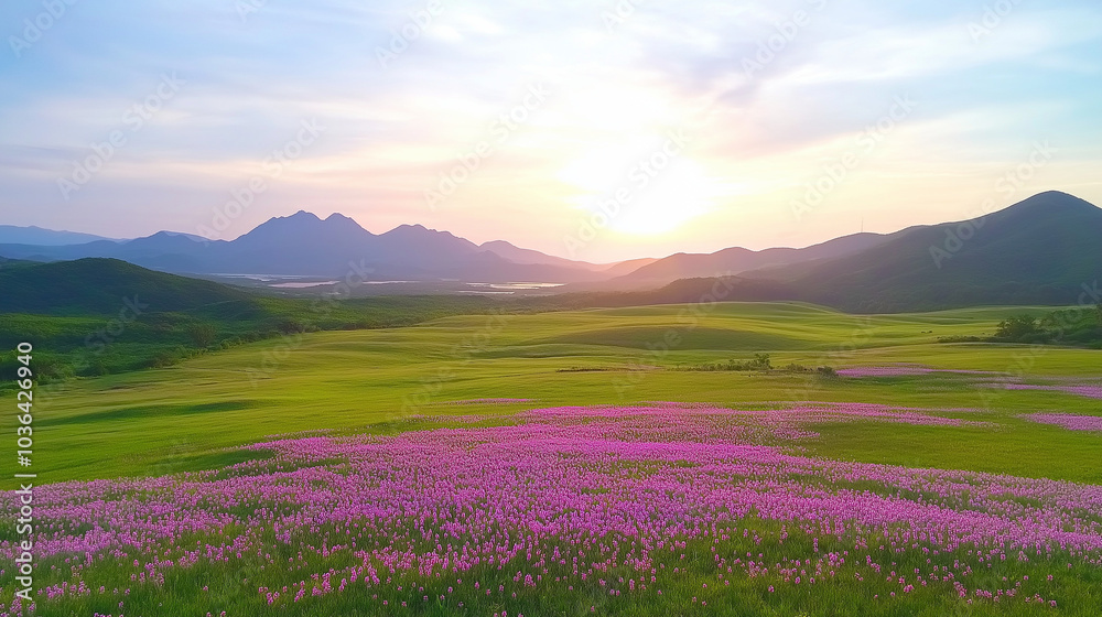 field with full of purple flowers. field with full of purple flowers.