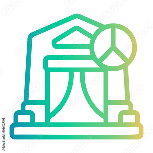 refugee Line Gradient Icon
