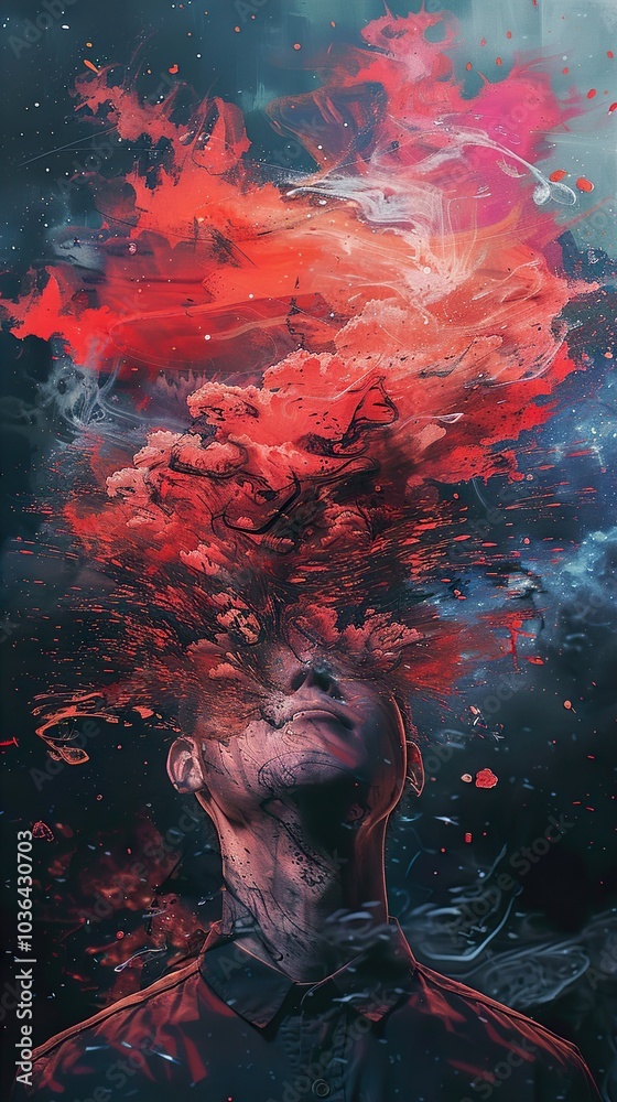 Fototapeta premium Abstract Surrealism: A Mind in Chaos