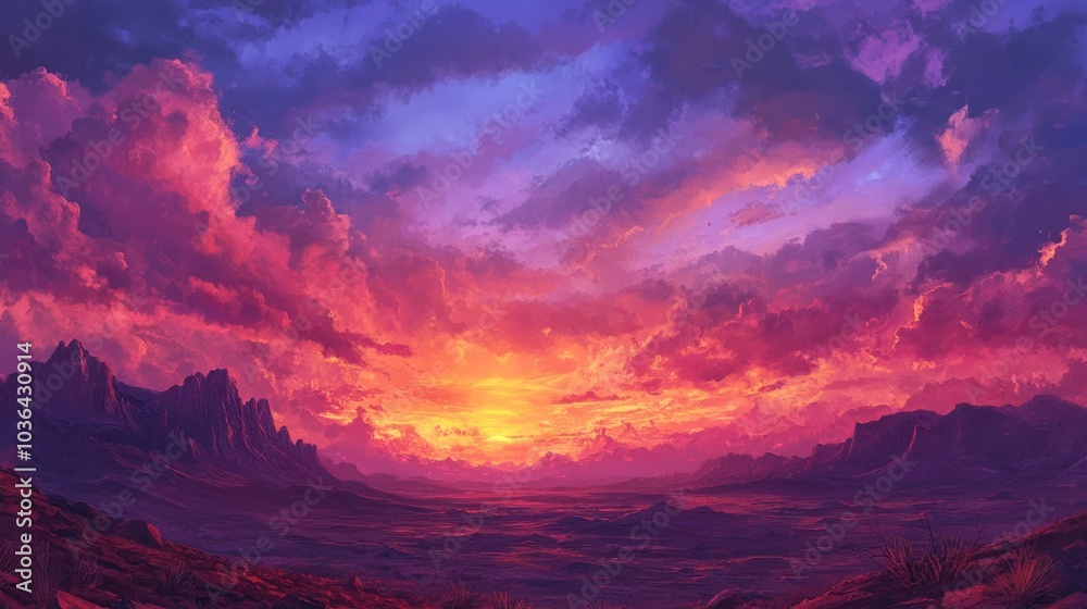 Fototapeta premium Sunset over Mountains