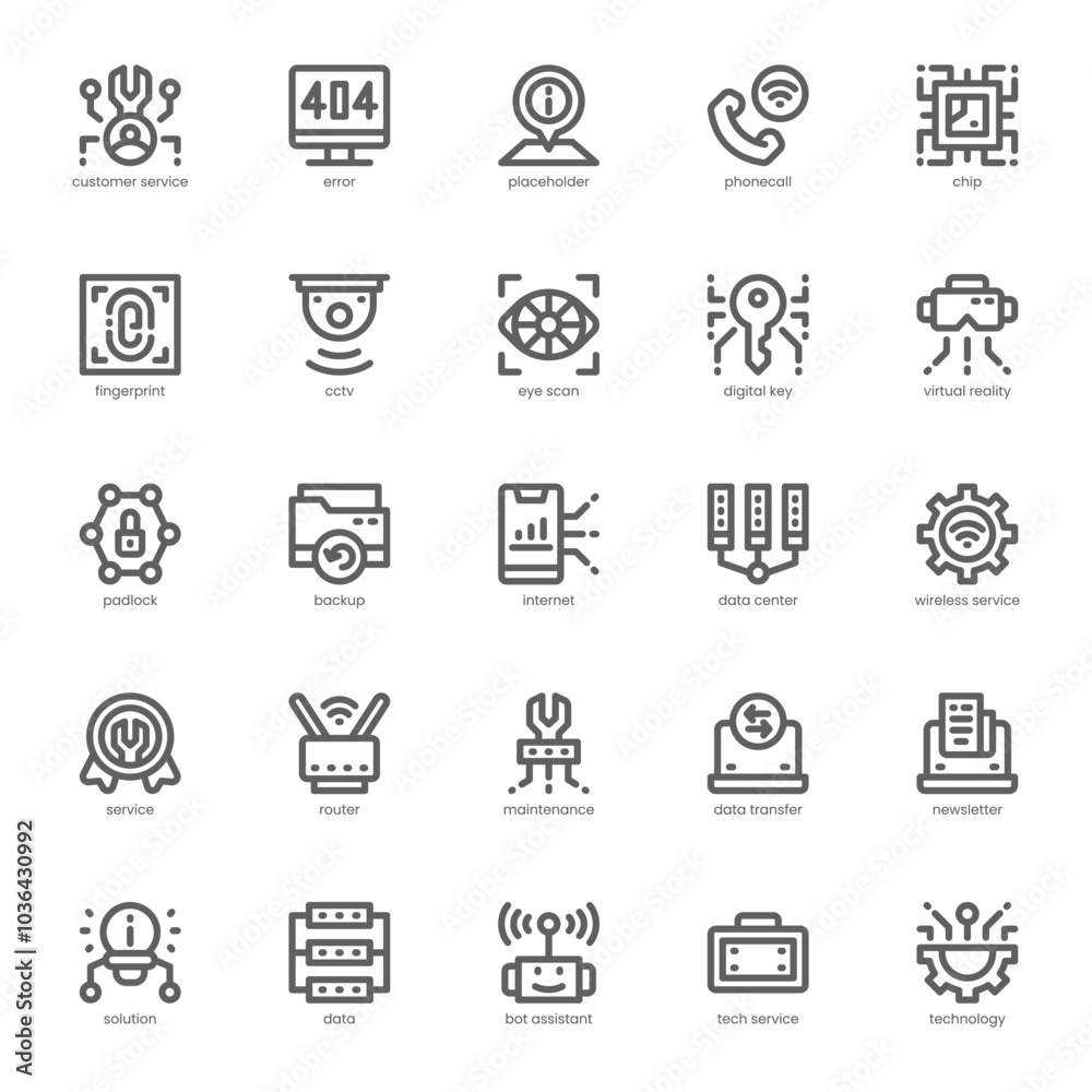 Tech Service icon pack for your website, mobile, presentation, and logo design. Tech Service icon outline design. Vector graphics illustration and editable stroke. Tech Service icon pack for your website, mobile, presentation, and logo design. Tech Service icon outline design. Vector graphics illustration and editable stroke.