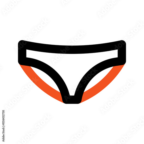 panties outline color icon
