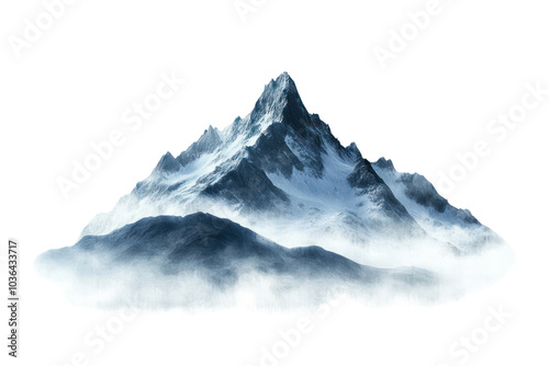 Mountain as natural monument isolated on transparent background,PNG image. 