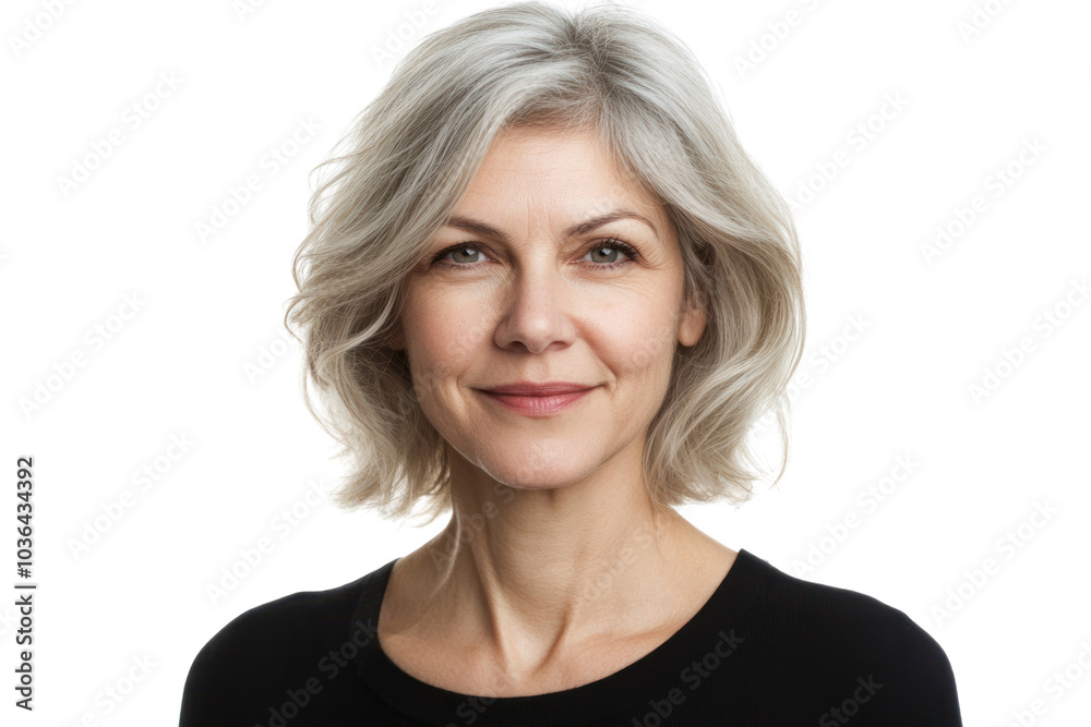 Mature woman portrait isolated on transparent background,PNG image. Mature woman portrait isolated on transparent background,PNG image.