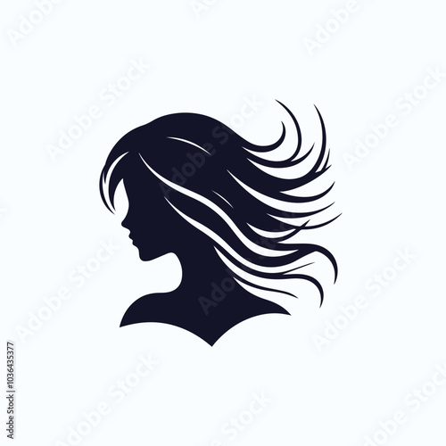 Women hair silhouette, minimalist, vector art illustration 