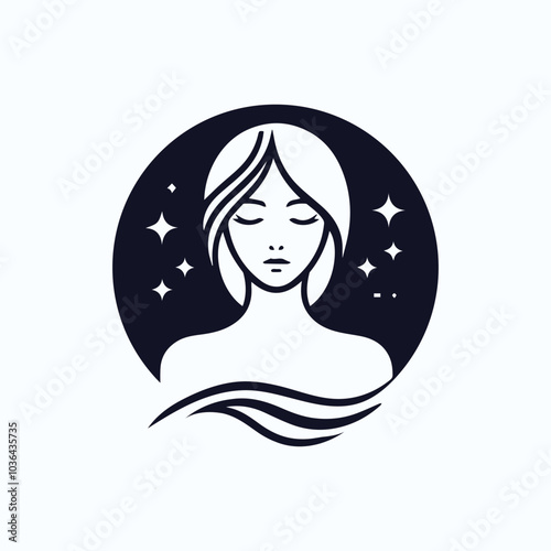 Women hair silhouette, minimalist, vector art illustration 