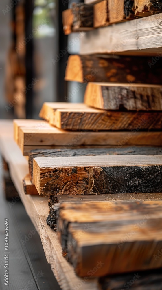 Stack of Wooden Planks: Rustic Wood Texture and Grain Stack of Wooden Planks: Rustic Wood Texture and Grain