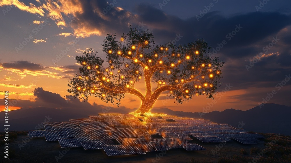 Glowing Tree of Solar Energy Glowing Tree of Solar Energy