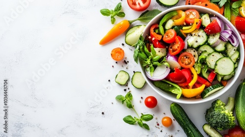 Vibrant and Healthy Vegetable Salad with Fresh Ingredients