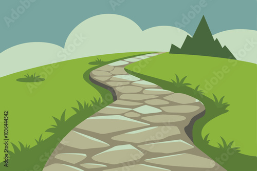 Stone Path Vector Illustration design