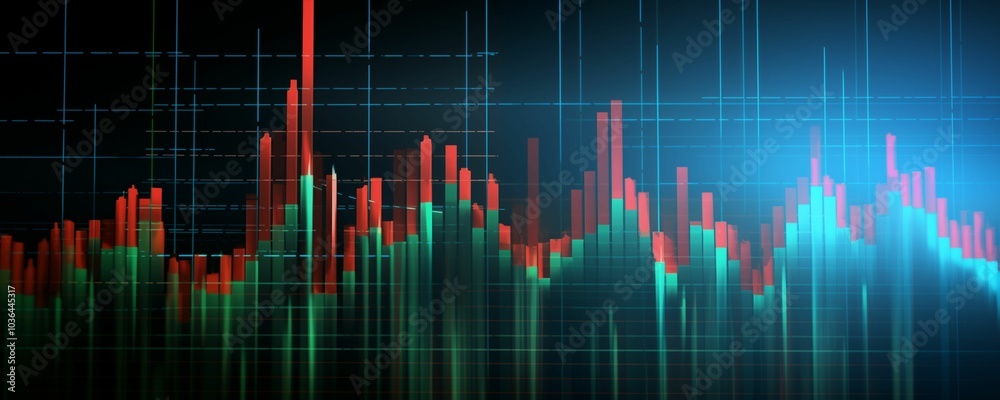 Abstract business panorama background, stock market graph, digital data chart, technology. Generative ai Abstract business panorama background, stock market graph, digital data chart, technology. Generative ai