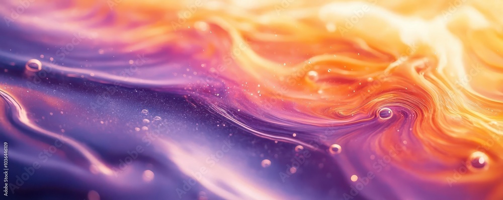 Abstract image of oil and water mixing, Abstract, Fluidity Abstract image of oil and water mixing, Abstract, Fluidity