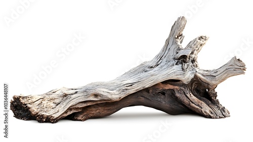 Driftwood on White Background