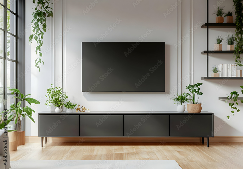Modern Minimalist Living Room with TV Modern Minimalist Living Room with TV