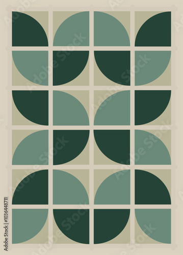 Retro set of geometric vector pattern minimal posters with geometric design. Trendy bauhaus pattern background for cover design, poster and interior.