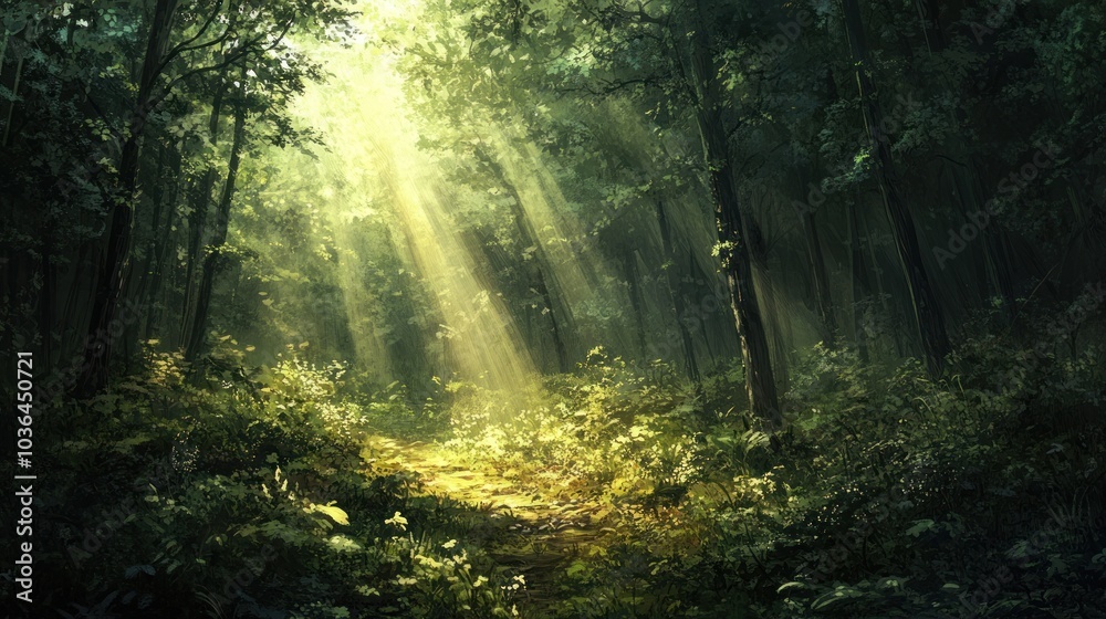 Sunlight Through The Trees