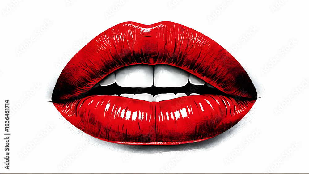red lipstick kiss, White Background red lipstick kiss, White Background