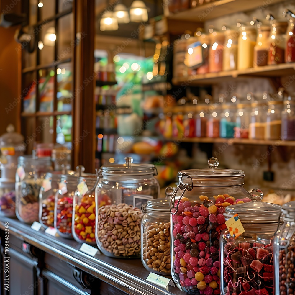 Assortment of candied fruits and nuts in glass jars. Assortment of candied fruits and nuts in glass jars.