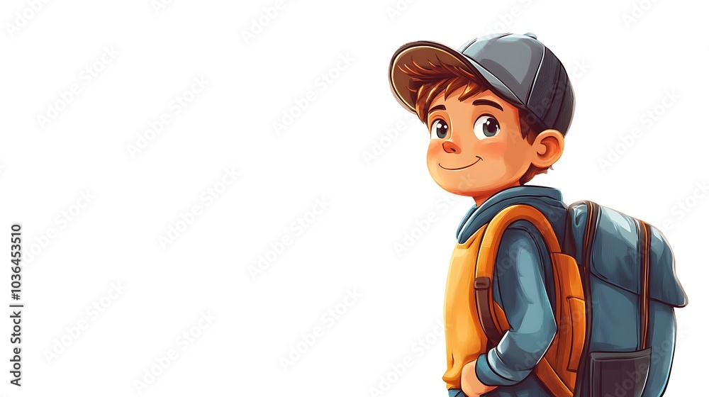 Smiling Boy Ready for Adventure Smiling Boy Ready for Adventure
