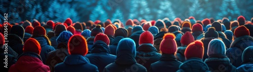 Spectators viewing downhill skiing events, sports, precision photo