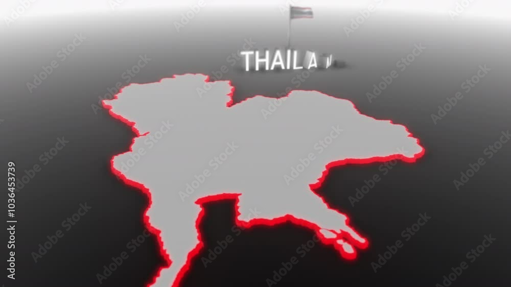 3d animated map of Thailand gets hit and fractured by the text “Climate Crisis” 3d animated map of Thailand gets hit and fractured by the text “Climate Crisis”