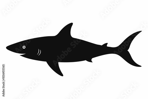 Shark silhouette vector illustration.