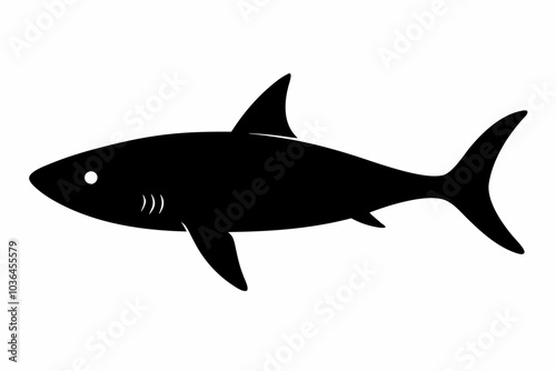 Shark silhouette vector illustration.