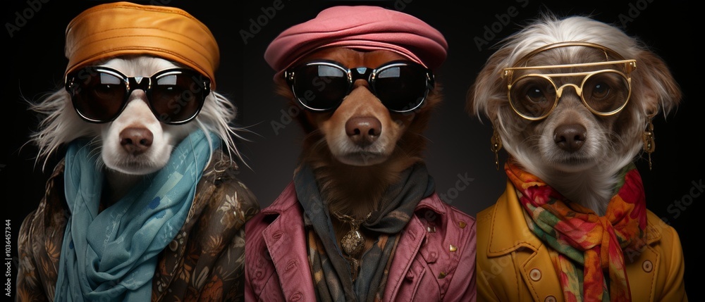 Stylish Pets Enjoying a Dress-Up Photo Shoot Stylish Pets Enjoying a Dress-Up Photo Shoot