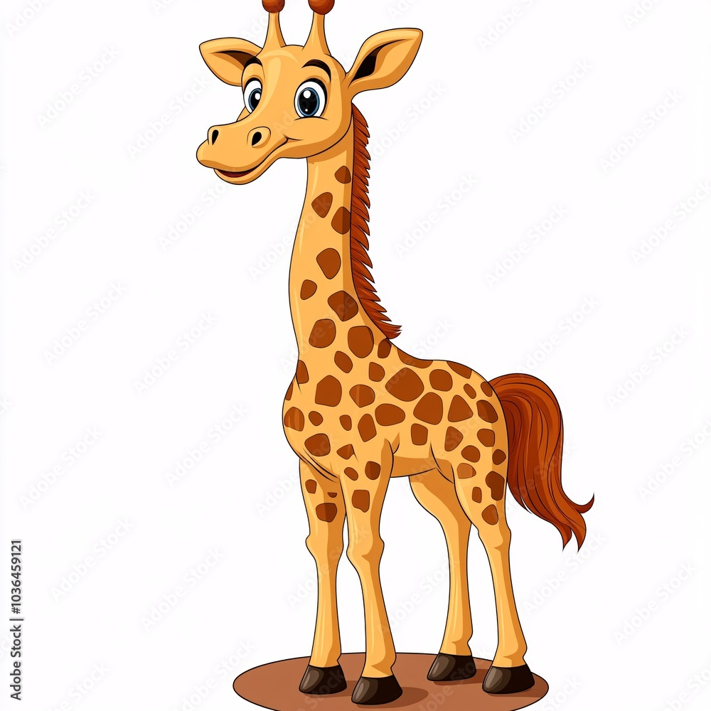 Cute Cartoon Giraffe Enjoying a Fun Day at the Fair Cute Cartoon Giraffe Enjoying a Fun Day at the Fair